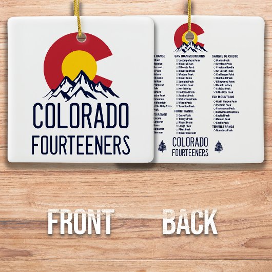 Colorado 14ers Fourteeners Mountain Souvenirs Keramisch Ornament