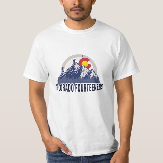 Colorado 14ers Fourteeners Mountain Souvenirs T-shirt (Voorkant)