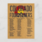 Colorado 14ers Viertieners  bergbeklimming Briefkaart (Voorkant)