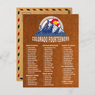 Colorado 14ers Viertieners  bergbeklimming Briefkaart