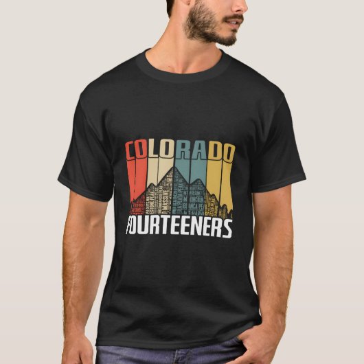 Colorado 14ers Wandelen Fourteeners Retro  GI T-shirt (Voorkant)