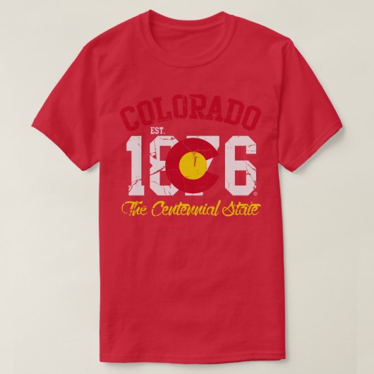 Colorado 1876 De honderdjarige Staat T-shirt (Design voorkant)
