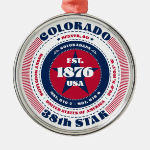 Colorado 38e staat kerstversiering metalen ornament