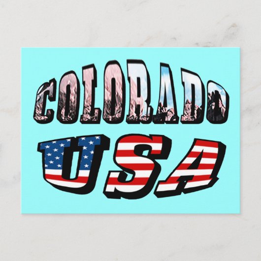 Colorado Afbeelding en USA Text Briefkaart (Voorkant)