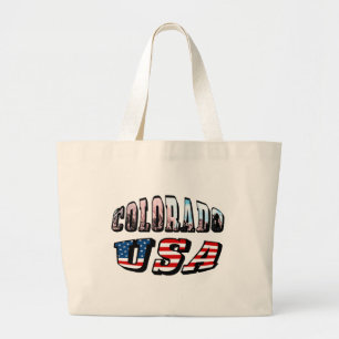 Colorado Afbeelding en USA Text Grote Tote Bag