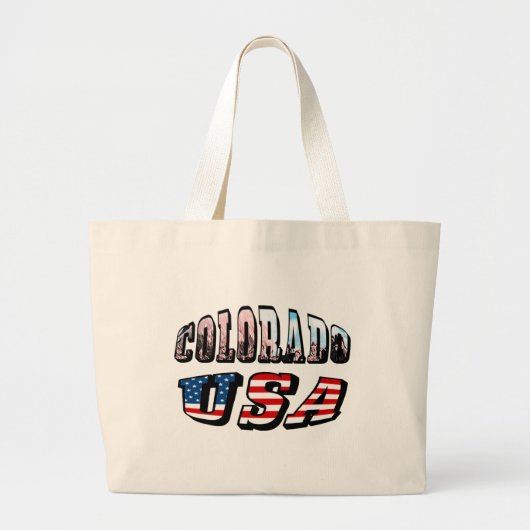 Colorado Afbeelding en USA Text Grote Tote Bag (Voorkant)