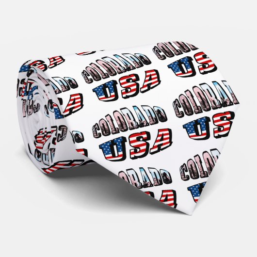 Colorado Afbeelding en USA Text Stropdas (Opgerold)