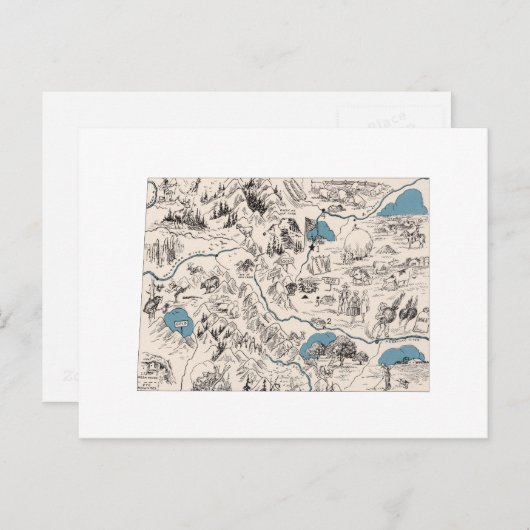 Colorado  Afbeelding Kaart Antiek State Chart (Voorkant / Achterkant)