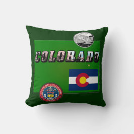 Colorado Afbeelding Tekst, Vlag, Zegel, Kwartier,  Kussen