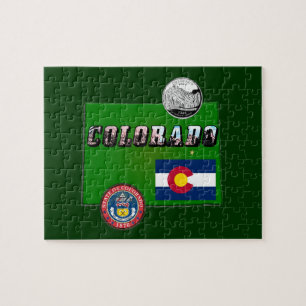 Colorado Afbeelding Tekst, Vlag, Zegel, Kwartier,  Legpuzzel