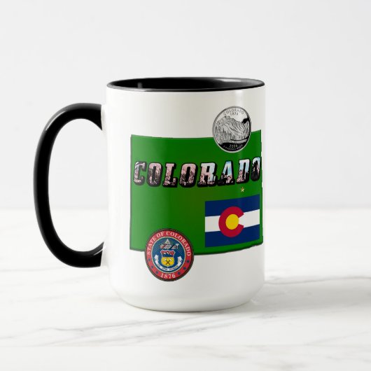 Colorado Afbeelding Tekst, Vlag, Zegel, Kwartier, Mok (Links)