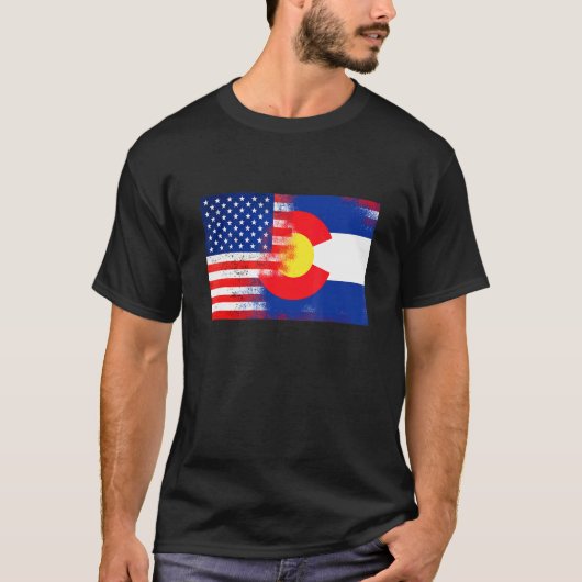 Colorado American Flag Fusion Essential T-shirt (Voorkant)