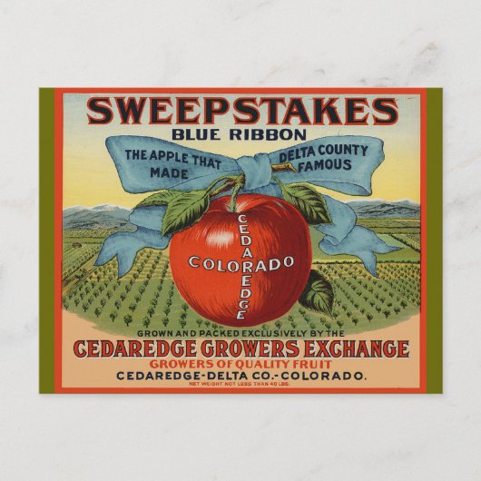 Colorado Apple Design Briefkaart (Voorkant)