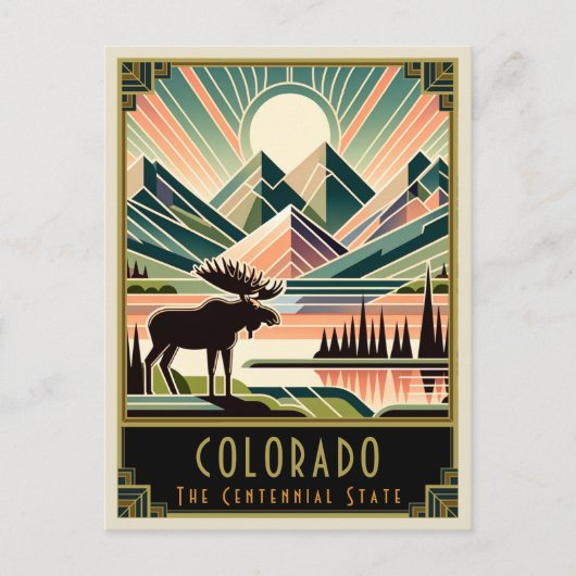 Colorado | Art. Deco Briefkaart (Voorkant)