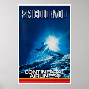 Colorado Art Ski-poster Continental Airlines Poster