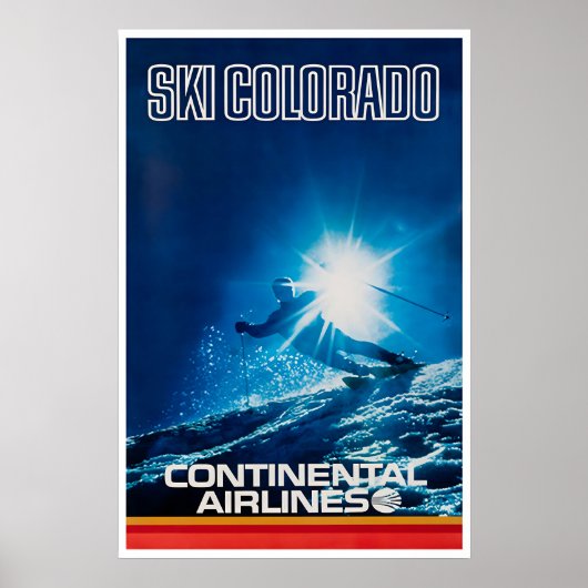 Colorado Art Ski-poster Continental Airlines Poster (Voorkant)