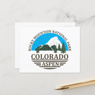 Colorado Aspen skigebied blauwe lucht Feestdagenkaart