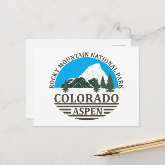 Colorado Aspen skigebied blauwe lucht Feestdagenkaart (Voorkant / Achterkant in situ)