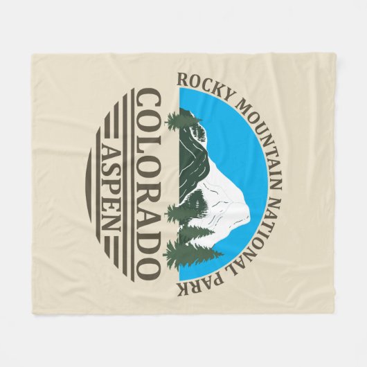 Colorado Aspen skigebied blauwe lucht Fleece Deken (Voorkant (Horizontaal))