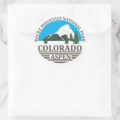 Colorado Aspen skigebied blauwe lucht Ronde Sticker (Tas)