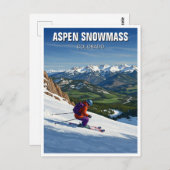Colorado Aspen Snowmass Skiën Briefkaart (Voorkant / Achterkant)