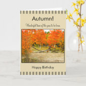 Colorado Aspens, Happy Autumn Birthday voeg een na Kaart (Gele Bloem)
