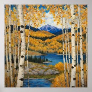 Colorado Aspens Mountain Herfst Poster