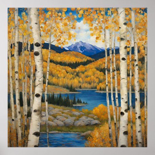 Colorado Aspens Mountain Herfst Poster (Voorkant)