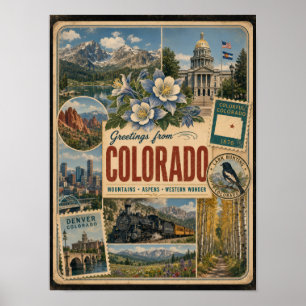 Colorado Authentieke Vintage Stijl Poster