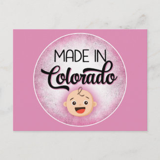 Colorado Baby Funny Pink New Girl Briefkaart