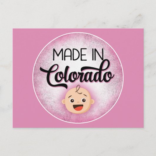 Colorado Baby Funny Pink New Girl Briefkaart (Voorkant)
