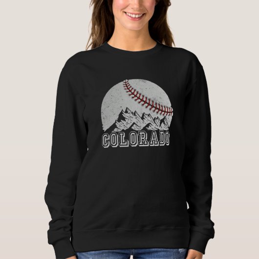Colorado Baseball Skyline Colorado Cityscape Retro Trui (Voorkant)