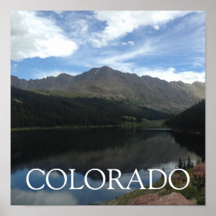 Colorado Beauful Mountains & Lake 12"x12" Poster