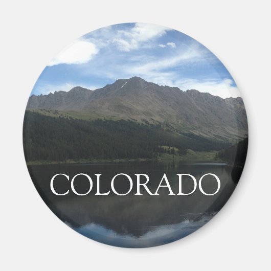 Colorado Beautiful Mountains en Lake Round Magnet (Voorkant)