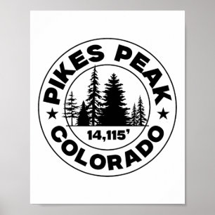 Colorado Berg Wandelen Vintage Pikes Peak Poster