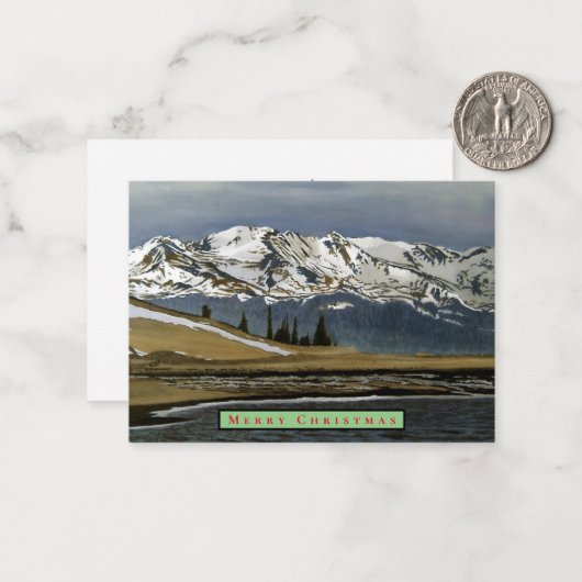 Colorado Berg Winter Kerstkaart Notitiekaartje (Voorkant / Achterkant in situ)