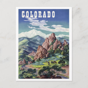 Colorado-bergen, briefkaart voor oldtimers