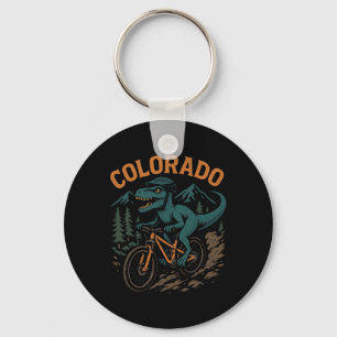 Colorado bergfietsen T-rex dinosaurus grappige fie Sleutelhanger