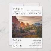 Colorado bestemming bruiloft foto save the date (Voorkant)