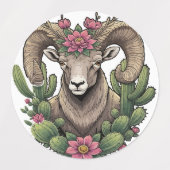 Colorado Bighorn en Claret Cup Cactus Labels (Design 1)