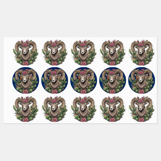 Colorado Bighorn en Claret Cup Cactus Labels (Vel)