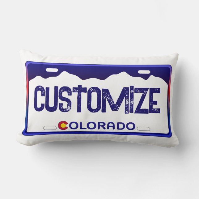  Colorado blauw licentie bord kussen (Voorkant)