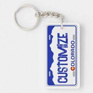 Colorado blauw licentie bord sleutelhanger