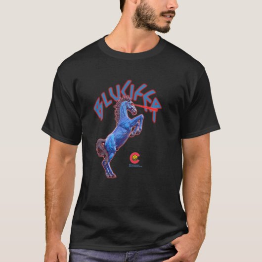 Colorado Blucifer Duivel Paard T-shirt (Voorkant)