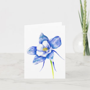 Colorado Blue Columbine Blank Notitiekaartje