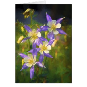 Colorado Blue Columbine Painting - Originele Kunst