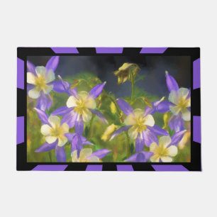 Colorado Blue Columbine Painting - Originele Kunst Deurmat