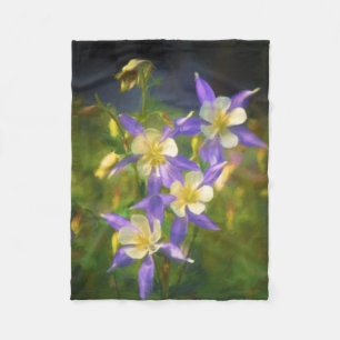 Colorado Blue Columbine Painting - Originele Kunst Fleece Deken