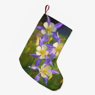 Colorado Blue Columbine Painting - Originele Kunst Kleine Kerstsok