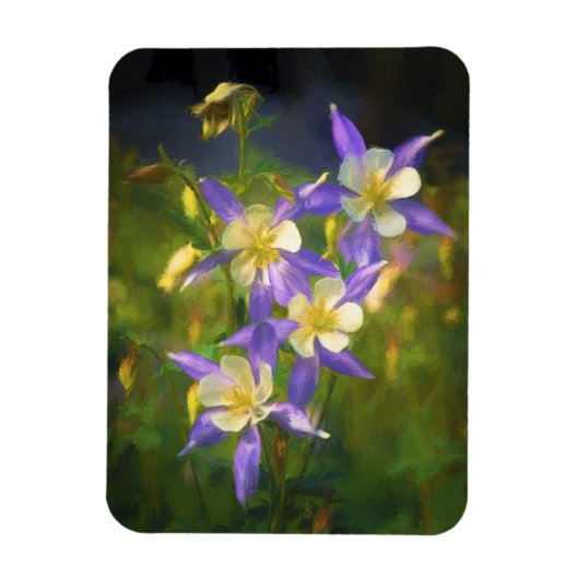 Colorado Blue Columbine Painting - Originele Kunst Magneet (Verticaal)